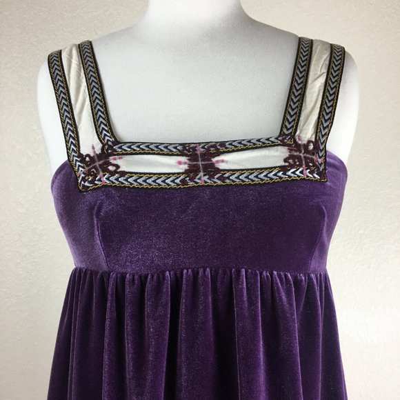 Free People Purple Amethyst Velvet Boho Dress - Picture 3 of 7